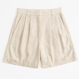 NWT Abercrombie & Fitch Sloane Linen Shorts - Cream